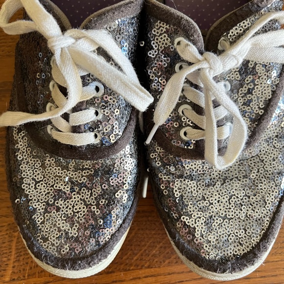City Sneaks Canvas Sneakers Slate Grey Sequins. - Picture 3 of 7